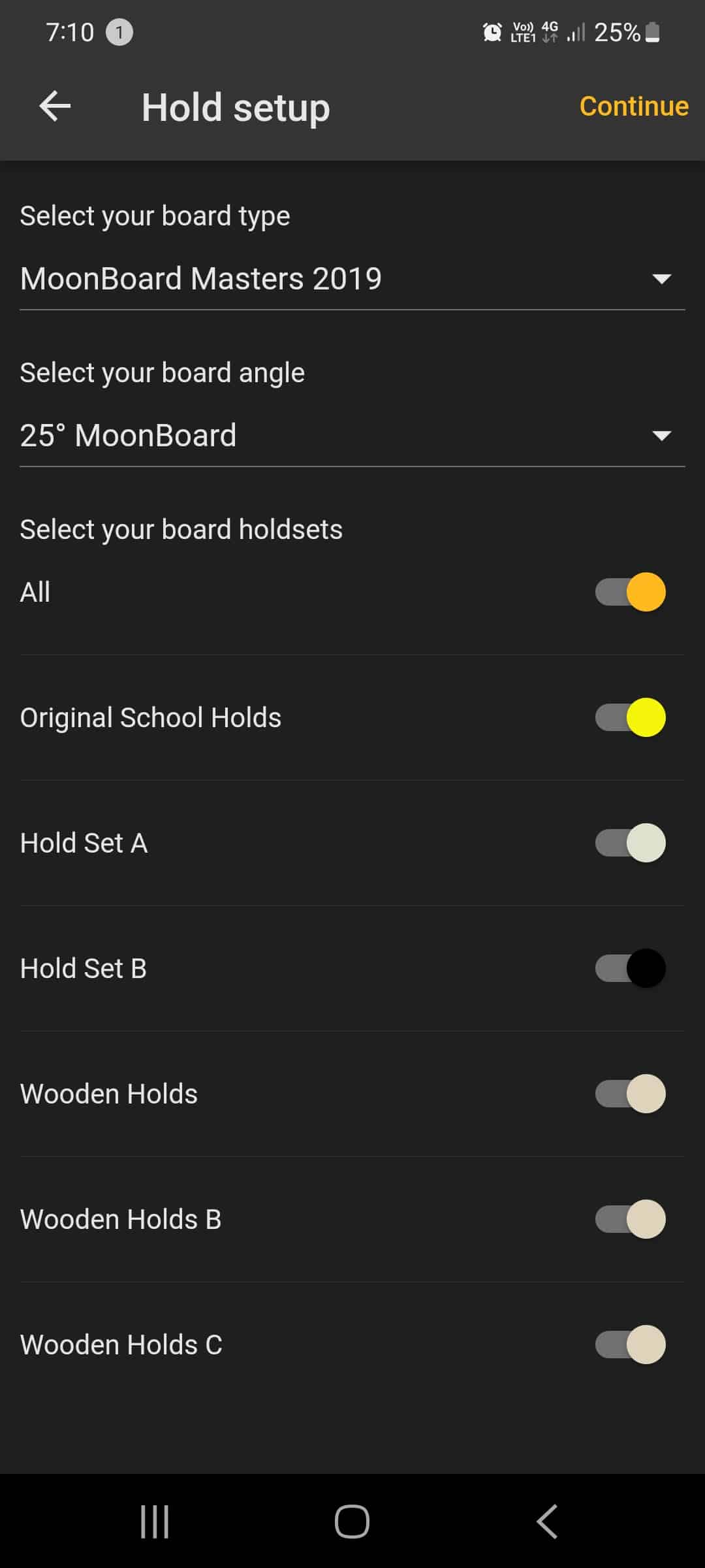 Moonboard Setup Step 1